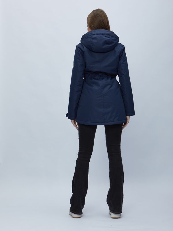 Navy blue hooded parka for women 551993TS